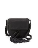 Isobel Leather Saddle Bag, Black