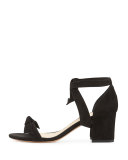 Clarita Suede 60mm City Sandal, Black