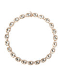 Lily 18K Rose Gold-Washed Button Rivière Necklace, White