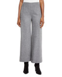 Wide-Leg Wool Pants, Gray
