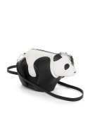 Leather Panda Mini Bag, Black/White
