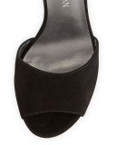 Hijinx Suede Chunky-Heel Sandal, Black