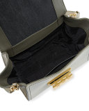 Eartha Mini Leather Crossbody Bag, Olive