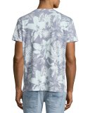 Mystique Tropical-Print V-Neck T-Shirt, Light Blue