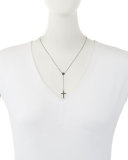 Reckless Black Diamond Cross Lariat Necklace