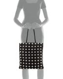 Dome-Stud Caged Shopper Tote Bag, Black