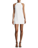 Lizbeth Sleeveless Crepe Mini Dress, White