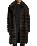 Sable-Fur Stroller Coat, Brown