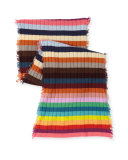 Hippy Ribbed Cashmere Scarf, Multicolor