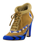 Eskima Suede Moccasin Ankle Boot, Francia Blue