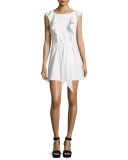 Millette Ruffle-Trim Mini Dress, Ivory