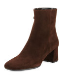 Suede Square-Toe 55mm Ankle Boot, Moor (Moro)