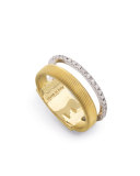 Masai Illusion 18K Yellow & White Gold Ring with Diamonds, Size 7