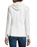 Zip-Front Hoodie Dickey, White
