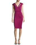 Joni Cutout Ponte Sheath Dress, Sangria