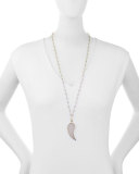 Eliana Agate Wing Pendant Necklace, Gray
