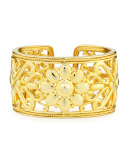 Sunflower 18k Gold Hinged Cuff Bracelet