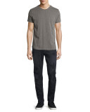 Super-Slim Distressed Denim Jeans, Gray