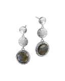 Silver Triple Drop Labradorite Earrings