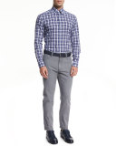 Five-Pocket Slim-Fit Denim Jeans, Light Gray