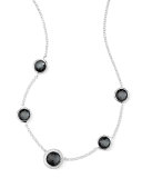 Stella Necklace in Hematite Doublet & Diamonds 16-18"