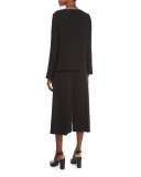 Maxina Cold-Shoulder Silk Blouse, Black