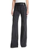 Marinaio Striped Flare Sailor Pants, Blue