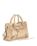 Classic City Golden Small Arena Satchel Bag, Beige