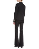 Stretch Two-Button Blazer, Black