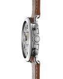 41mm Runwell Chrono Watch, Brown/White