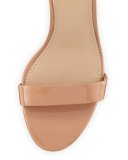 Elizabeth 2 Patent Ankle-Wrap City Sandal, Beige