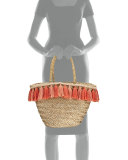 Wilmington Tassel-Trim Beach Tote Bag, Beige