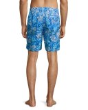 Paradise Paisley Swim Trunks, Navy