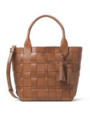 Vivian Medium Leather Tote Bag, Walnut 