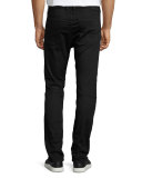 Bakari Moto Jogger-Style Jeans, Black