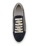 Monili Lace-Up Low-Top Sneaker, Navy