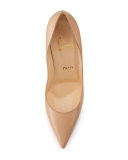 Apostrophy Pointed Red Sole Pump, Nude