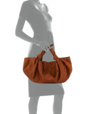The Ascot Knot Nylon Hobo Bag, Saddle