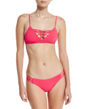 Jaime Strappy Swim Top, Hot Cherry