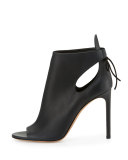 Gabrielle Leather Cutout Bootie, Black