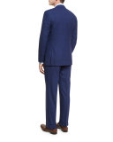 Plaid Wool Two-Piece Suit, Navy