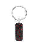 Forged Carbon & Resin Key Chain, Red