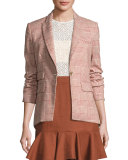 Crew Glen Plaid Cutaway Jacket, Red