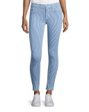 Nico Super-Skinny Striped Jeans, Seawell