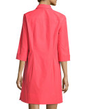 Dani 3/4-Sleeve Lace-Up Shift Dress