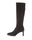 Diane Weatherproof Suede Knee Boot, Black