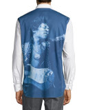 Jimi Hendrix Long-Sleeve Woven Shirt, White