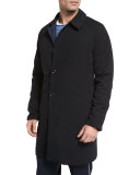 Water-Resistant Reversible Macintosh Coat, Black/Navy