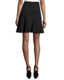 high-waist crepe mini skirt, black