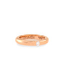 18K Rose Gold Ring with One Diamond, Size 6.5
